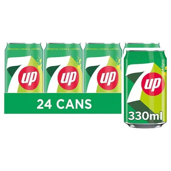 7UP Regular Lemon & Lime Can 330ml (Case of 24) - Honesty Sales