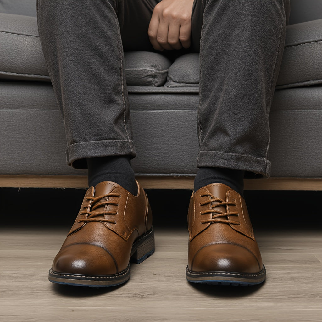 Men's Derby Shoes PU Casual Business Vintage Men's Shoes