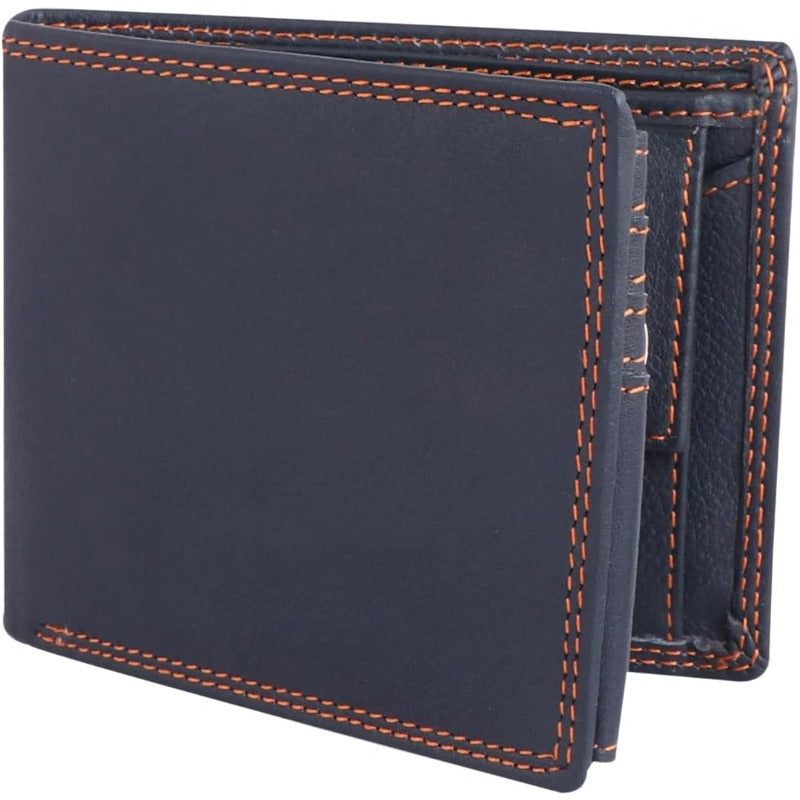 Genuine Leather RFID Men'S Wallet | Genuine Top Grain Leather, Elegant Style, Blue with Luxury Gift Box Hauptbild