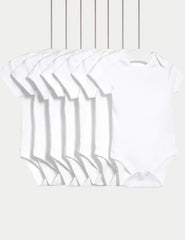 7pk Pure Cotton Short Sleeve Bodysuits (5lbs-3 Yrs) Honesty Sales