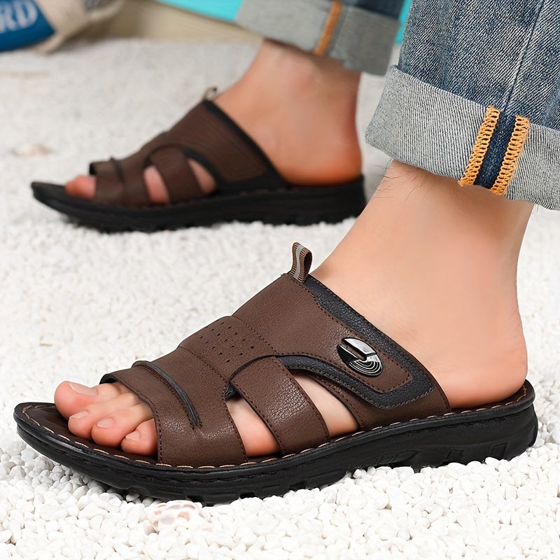 Men’s Summer Non-Slip Slip-On Sandals – Lightweight Quick-Dry Indoor/Outdoor Shoes