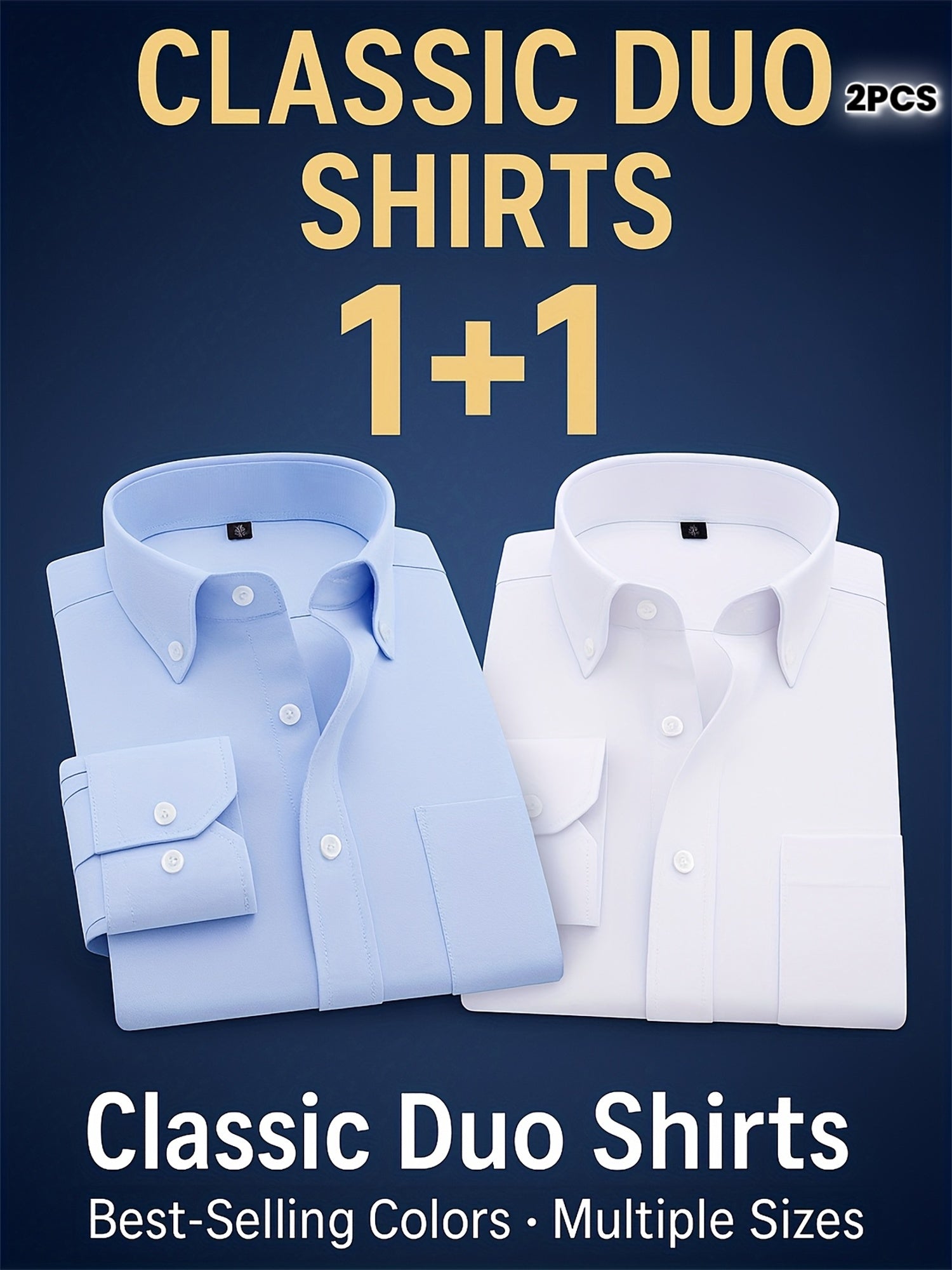 2-Pack Men’s Premium Oxford Shirts – Executive & Wedding Essentials, Wrinkle-Resistant, All-Day Comfort