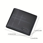 Personalized Men’s Genuine Leather Wallet – Black, Large-Capacity with Multiple Card Slots & Embossed Metal Logo