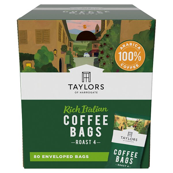 Taylors of Harrogate Rich Italian Ground Coffee Bags 4 x 150g (1 x 80s)