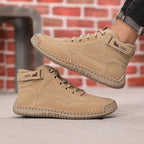 Men’s British-Style Versatile Driving & Trekking Shoes – Soft Sole, Stitched Ankle, All-Season Wear