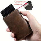 Men’s Slim RFID Blocking Wallet – Automatic Card Holder, Compact Design, Ideal Gift for Special Occasions