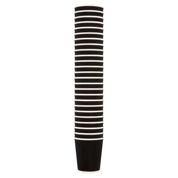 8oz Ripple Coffee Cup (Black) - Honesty Sales