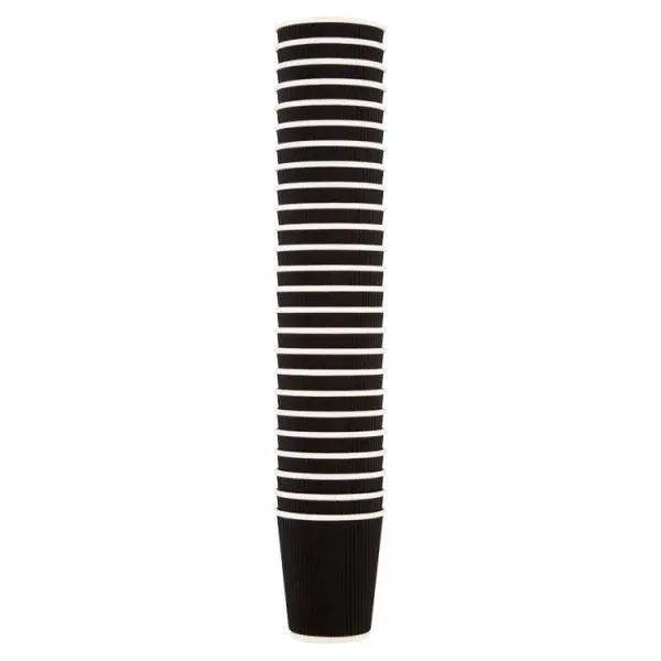 8oz Ripple Coffee Cup (Black) - Honesty Sales