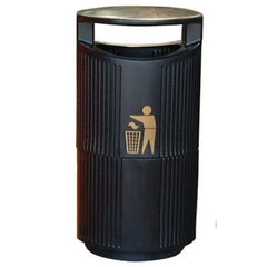 94 Litre HOODED TOP BIN c/w GALV.LINER and LOCK, Black - Honesty Sales U.K