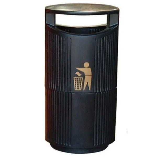 94 Litre HOODED TOP BIN c/w GALV.LINER and LOCK, Black - Honesty Sales