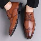 Men’s Classic Wingtip Oxford Brogue Dress Shoes – Formal Business & Wedding Wear - Honesty Sales
