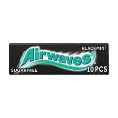 AIRWAVES Black Mint flavour Sugar Free Chewing Gum 10 Pieces (Case of 30) - Honesty Sales U.K
