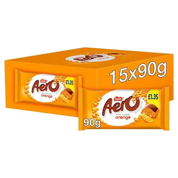 Aero Orange Chocolate Sharing Bar 90g (Case of 15) - Honesty Sales U.K