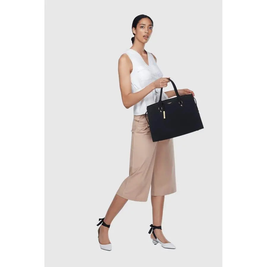 Aricia Black Vegan Laptop Bag - Honesty Sales U.K