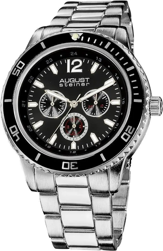 August Steiner Mens Mercury Quartz Multifunction Divers Bracelet Watch - Honesty Sales