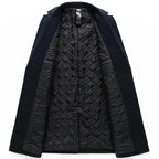 BROWON Men’s Winter Wool Overcoat – Elegant Smart Casual, Navy  Honesty Sales U.K