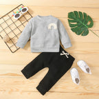 Baby Clothes Newborn Girl Boy 2Pcs Cotton Rainbow Fall Outfits Girls Clothing Suit Honesty Sales U.K