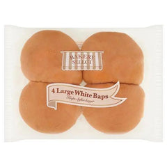 Bakery Select 4 Large White Baps - Honesty Sales U.K