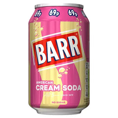 Barr American Cream Soda 330ml (Case of 24)  Honesty Sales U.K