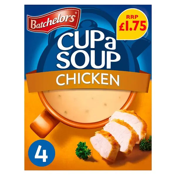 Batchelors Cup a Soup Chicken 4 Instant Soup Sachets 81g  (Case of 9)  Honesty Sales U.K