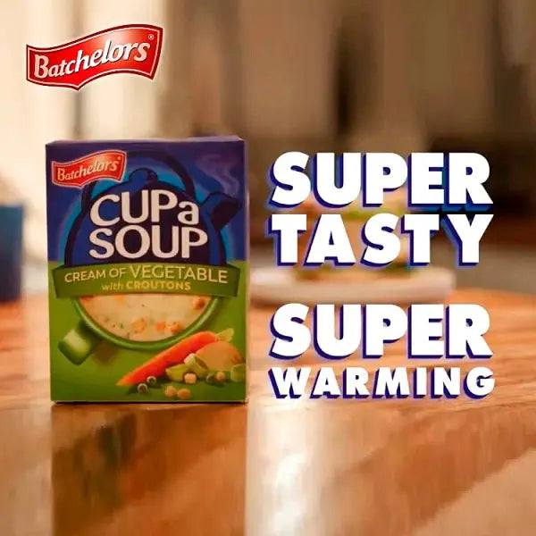 Batchelors Cup a Soup Cream of Vegetable 4 Instant Soup Sachets 122g (Case of 9)  Honesty Sales U.K