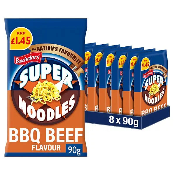 Batchelors Super Noodles BBQ Beef Flavour 90g (Case of 8)  Honesty Sales U.K Main image