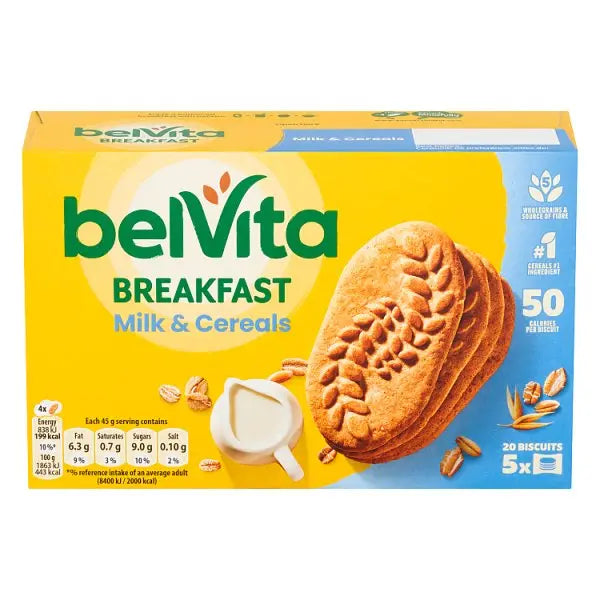BelVita Breakfast Biscuits Milk & Cereals 5 Pack 225G (Case of 10) BelVita