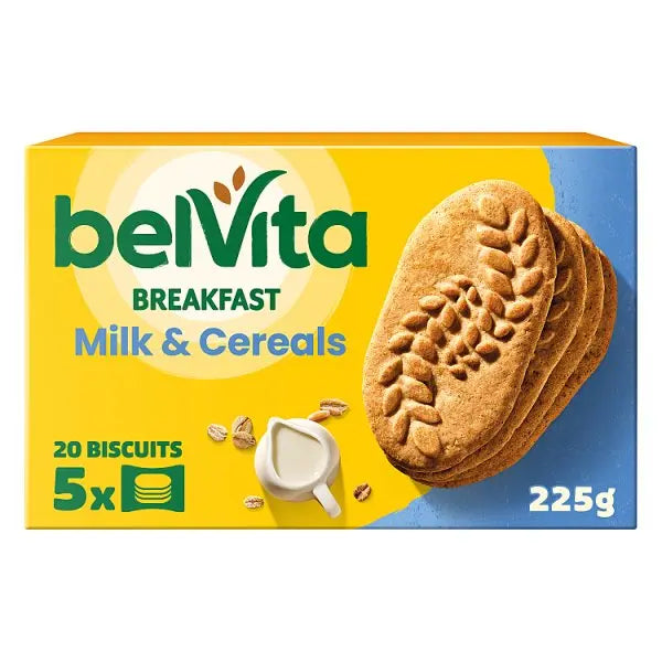 BelVita Breakfast Biscuits Milk & Cereals 5 Pack 225G (Case of 10) - Honesty Sales