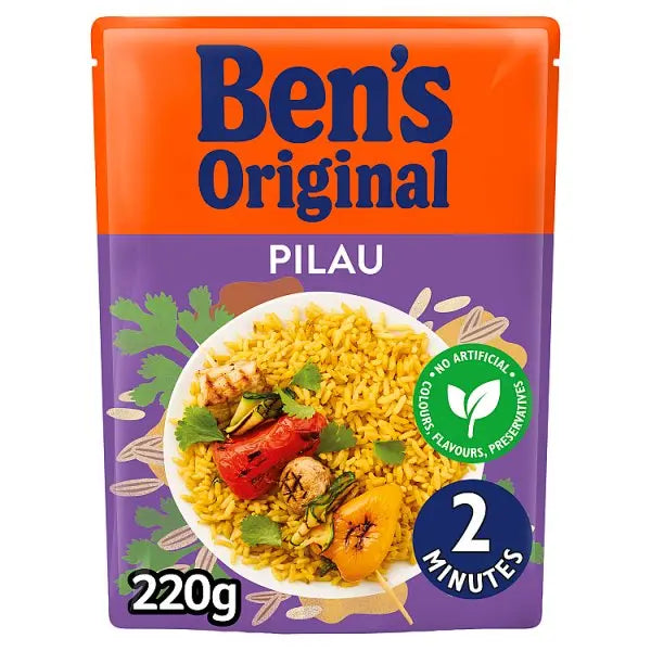 Bens Original Pilau Microwave Rice 220g (Case of 6) - Honesty Sales
