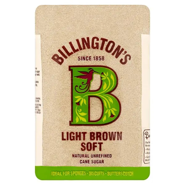 Billington's Light Brown Soft Natural Unrefined Cane Sugar 1kg (Case of 10)  Honesty Sales U.K