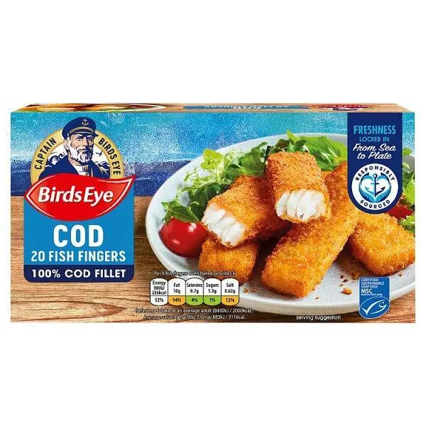 Birds Eye 20 Breaded Cod Fish Fingers 560g - Honesty Sales