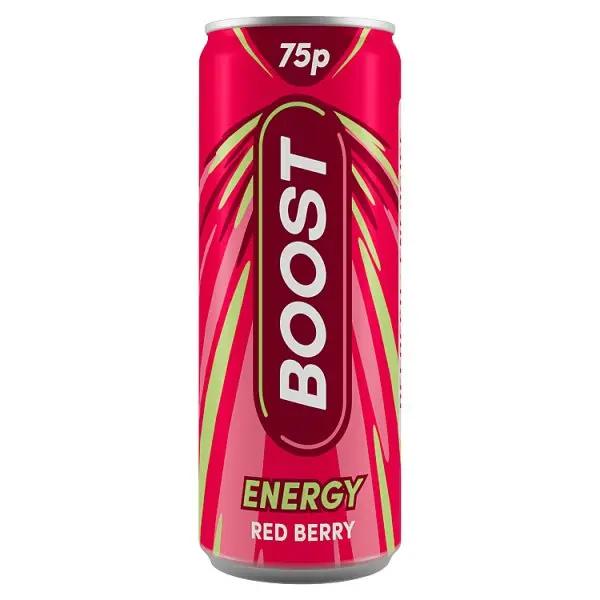 Boost Energy Red Berry 250ml (Case of 24)  Honesty Sales U.K