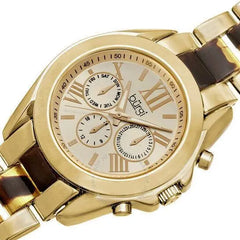 Burgi BUR094YG Womens Gold Tortoise Watch - Honesty Sales