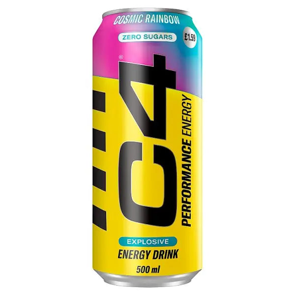 C4 Performance Energy Cosmic Rainbow Energy Drink 500ml (Case of 12)  Honesty Sales U.K