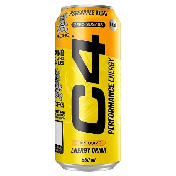 C4 Performance Energy Pineapple Head Energy Drink 500ml (Case of 12) - Honesty Sales Main image
