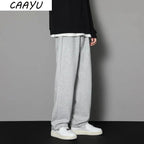 CAAYU Sweatpants Mens Straight Pants Large Size Male Loose Black Casual Pants Streetwear Sport Trousers Joggers Oversize Sports  Honesty Sales U.K