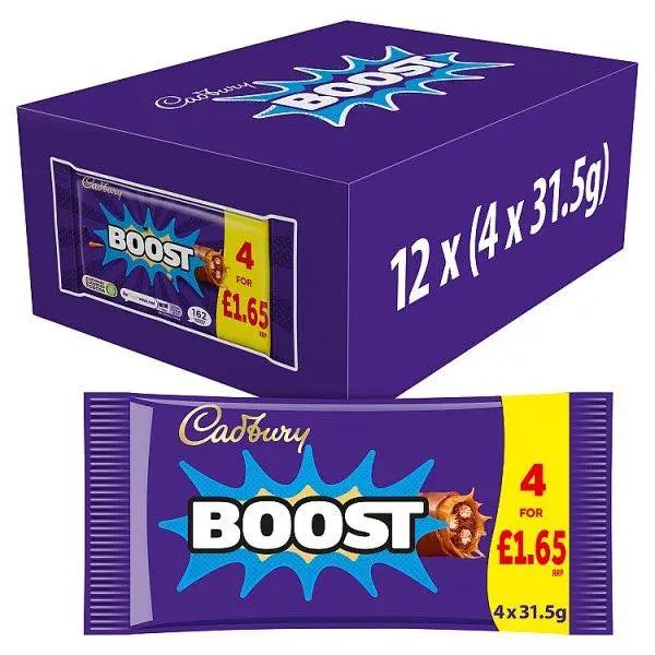 Cadbury Boost 4 x 31.5g (126g) (Case of 12) - Honesty Sales U.K Main image