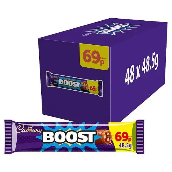 Cadbury Boost Chocolate Bar 69p PMP 48.5g (Case of 48) - Honesty Sales U.K Main image