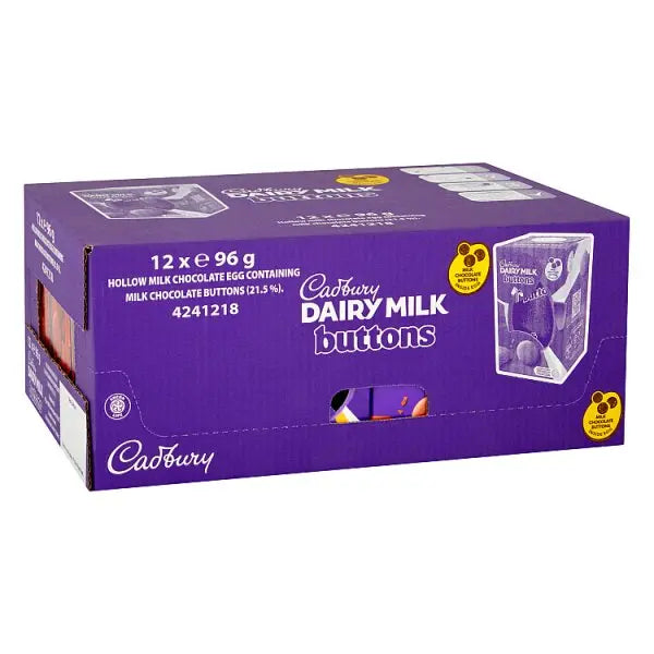 Cadbury Dairy Milk Giant Buttons Chocolate Easter Egg, 96g (Case of 12) Cadbury
