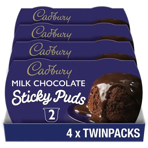Cadbury Milk Chocolate Sponge Pudding Desserts 2x95g (Case of 4) - Honesty Sales