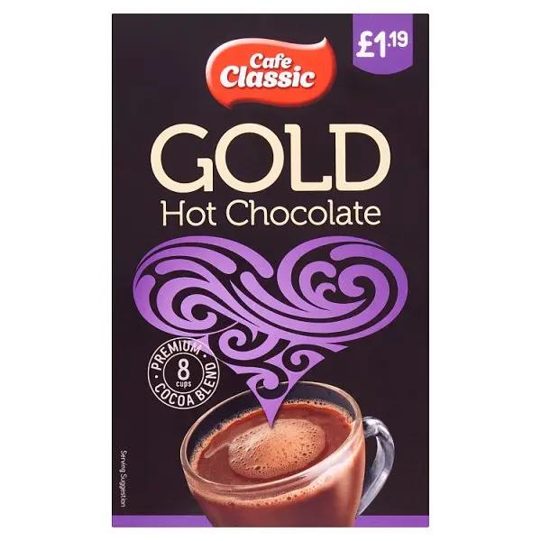 Cafe Classic Gold Hot Chocolate 8 x 25g (200g) (Case of 8) - Honesty Sales