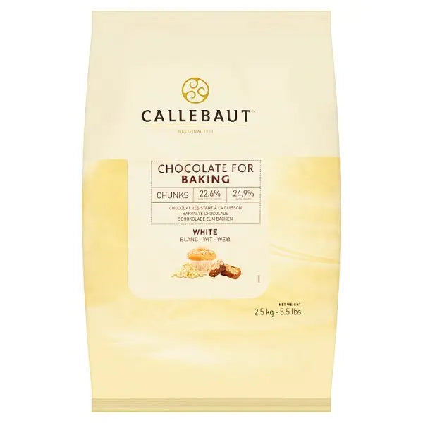 Callebaut Chocolate for Baking Chunks White 2.5kg Callebaut