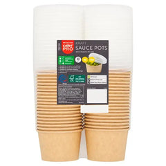 CaterPro 40 Kraft Sauce Pots with Plastic PP Lids 113ml  Honesty Sales U.K