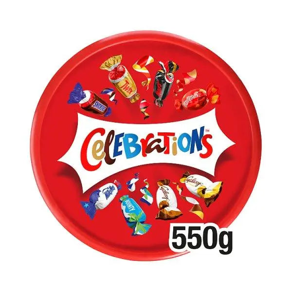 Celebrations Milk Chocolate & Biscuit Bars Sharing Tub 550g - Honesty Sales U.K Image principale du produit