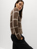Checked Crew Neck Cardigan With Wool  Honesty Sales U.K