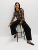 Checked Crew Neck Cardigan With Wool  Honesty Sales U.K
