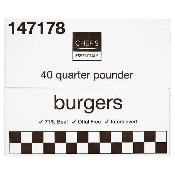 Chefs Essentials Quarter Pounder Burgers 4.52kg - Honesty Sales Hauptbild