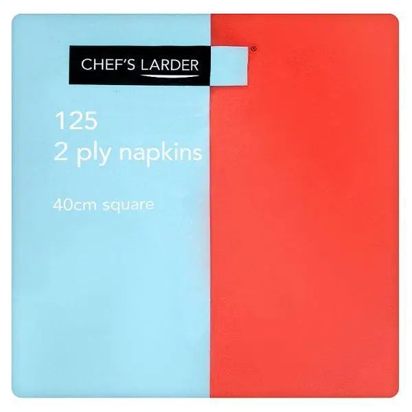 Chefs Larder 125 2 Ply Red Napkins 40cm Square - Sets of 125 - Honesty Sales