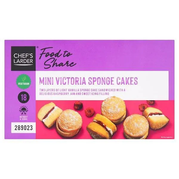 Chefs Larder 18 Mini Victoria Sponge Cakes - Honesty Sales Main image