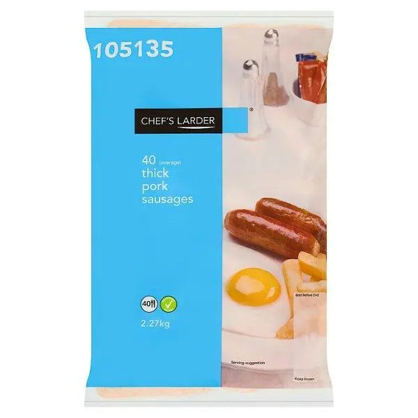 Chefs Larder 40 Thick Pork Sausages 2.27kg - Honesty Sales